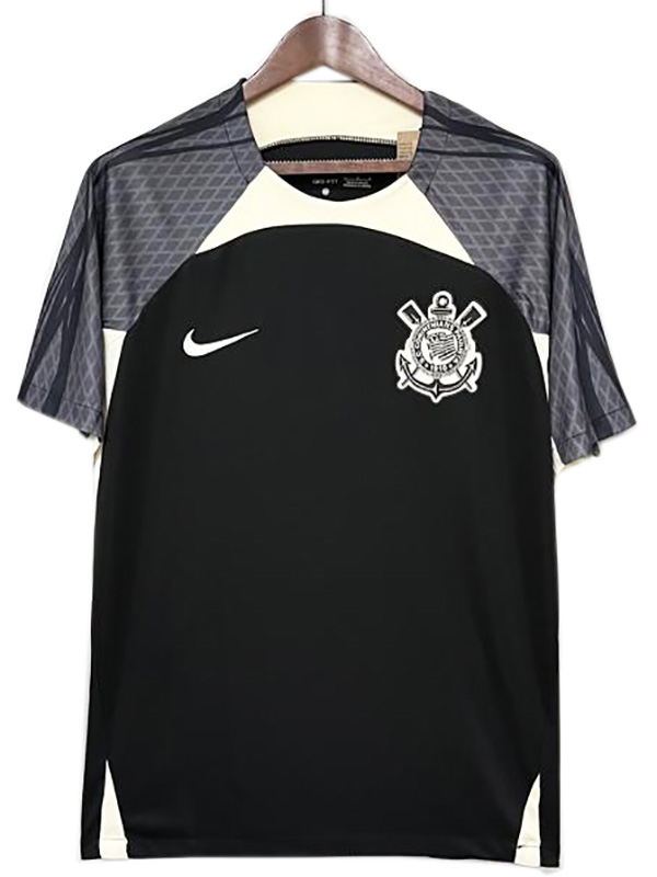 SC Corinthians training jersey soccer uniform men's black sportswear football kit top shirt 2024-2025